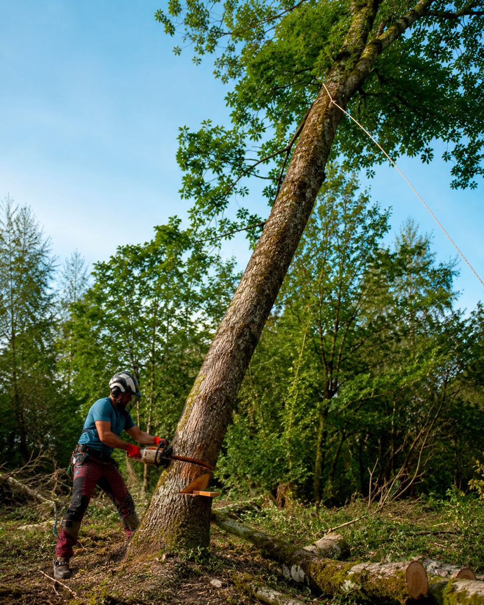 Abattage d'un arbre en toute sécurité